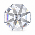 Tianguang 22 mm clear octagon crystal bead with two pin holes, one bead