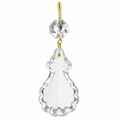 Tianguang 50 mm scalloped clear crystal pendant with a 14 mm upper jewel and brass-tone clip