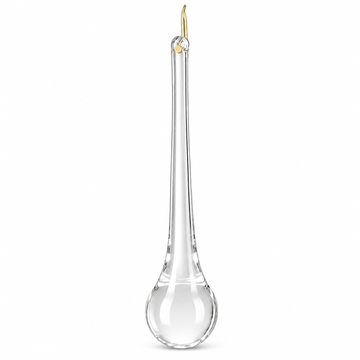 Tianguang 100 mm clear teardrop crystal pendant with one brass-tone hanging clip