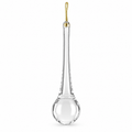 Tianguang 75 mm clear teardrop crystal pendant with one brass-tone hanging clip