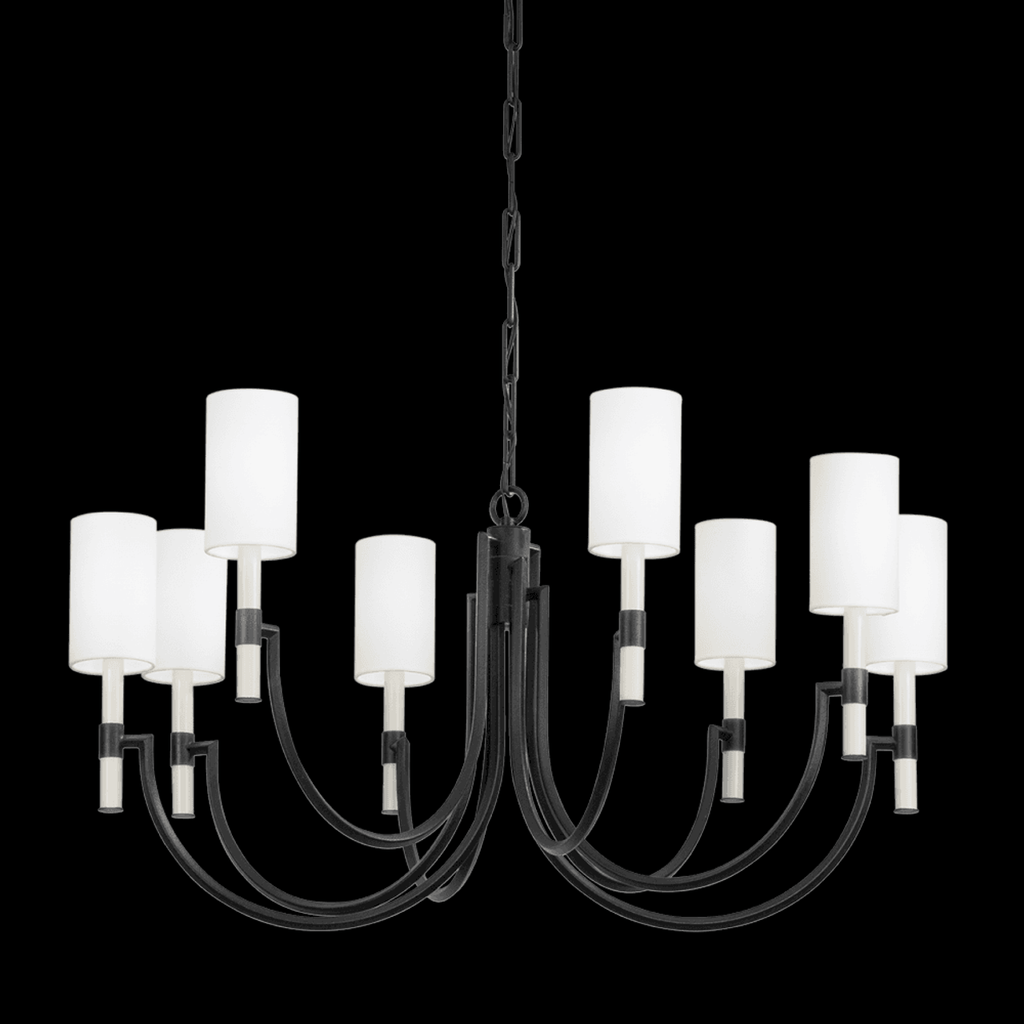 White Iron Candle chandelier - Bexley Trace for dining room view 1