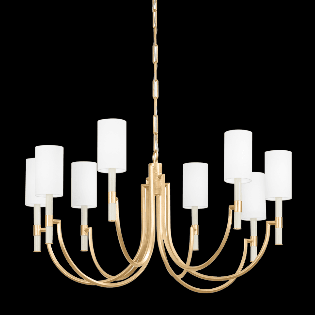 White Iron Candle chandelier - Celia Trace for dining room view 1