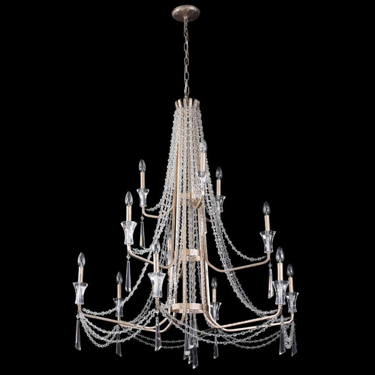 Silver Crystal Candle chandelier - Marlow Nest for dining room view 1