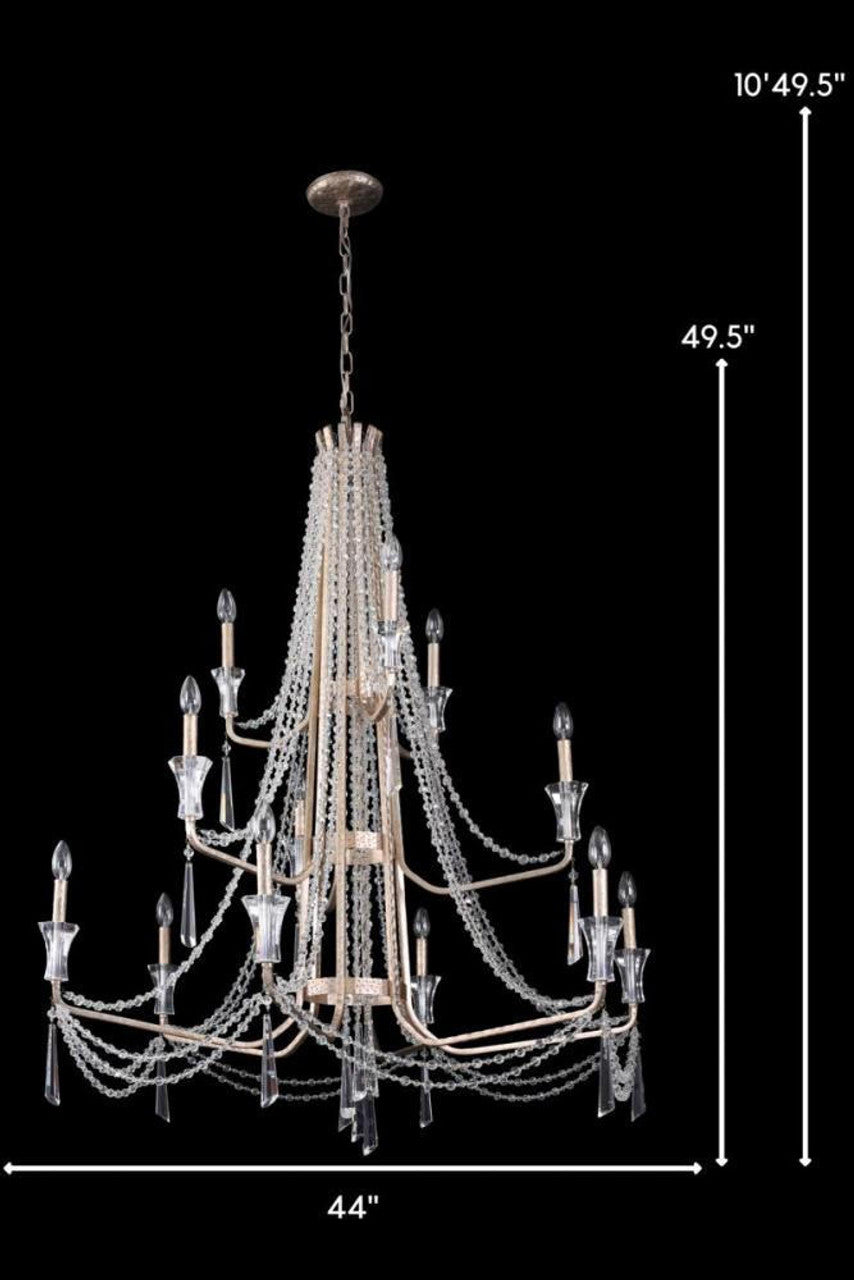 Silver Crystal Candle chandelier - Marlow Nest for dining room view 3