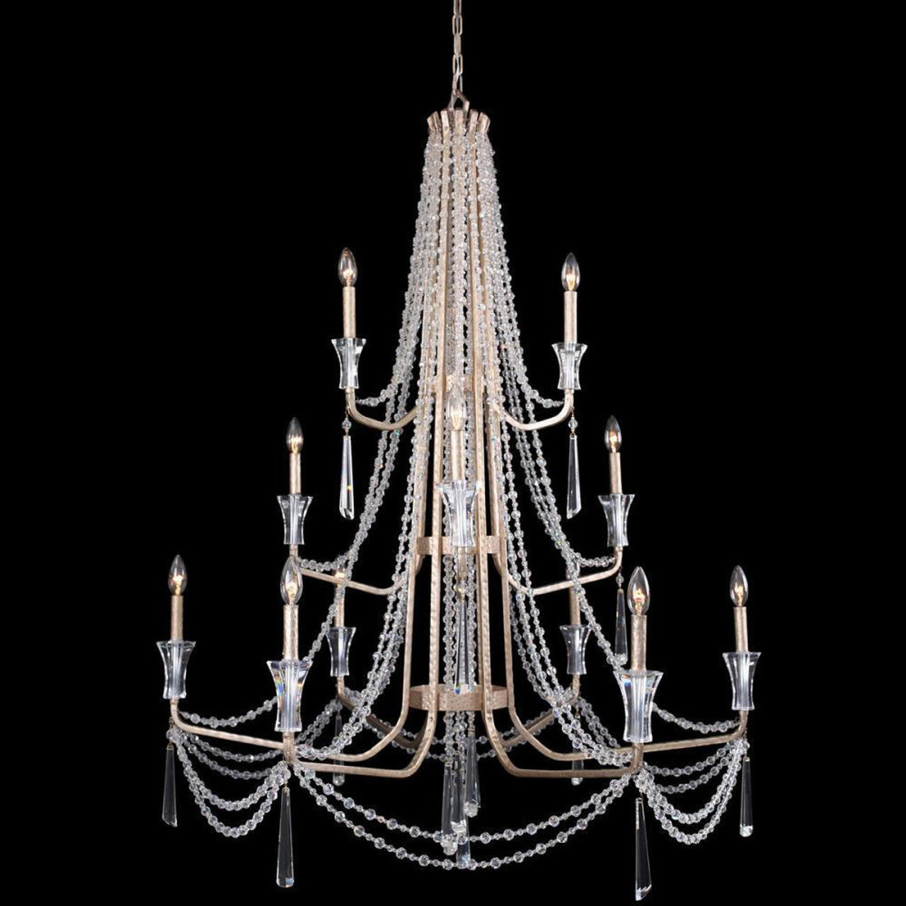 Silver Crystal Candle chandelier - Marlow Nest for dining room view 2
