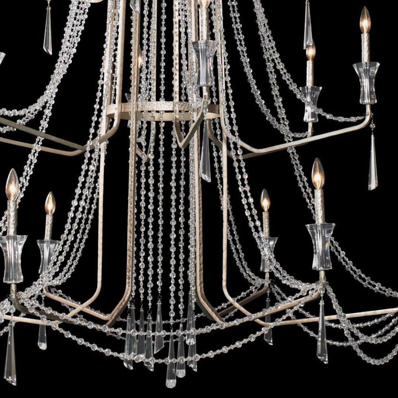 18-Light 57.25 in. Silver Crystal Candle LED Chandelier - Wren Nest | Tianguang Chandelier