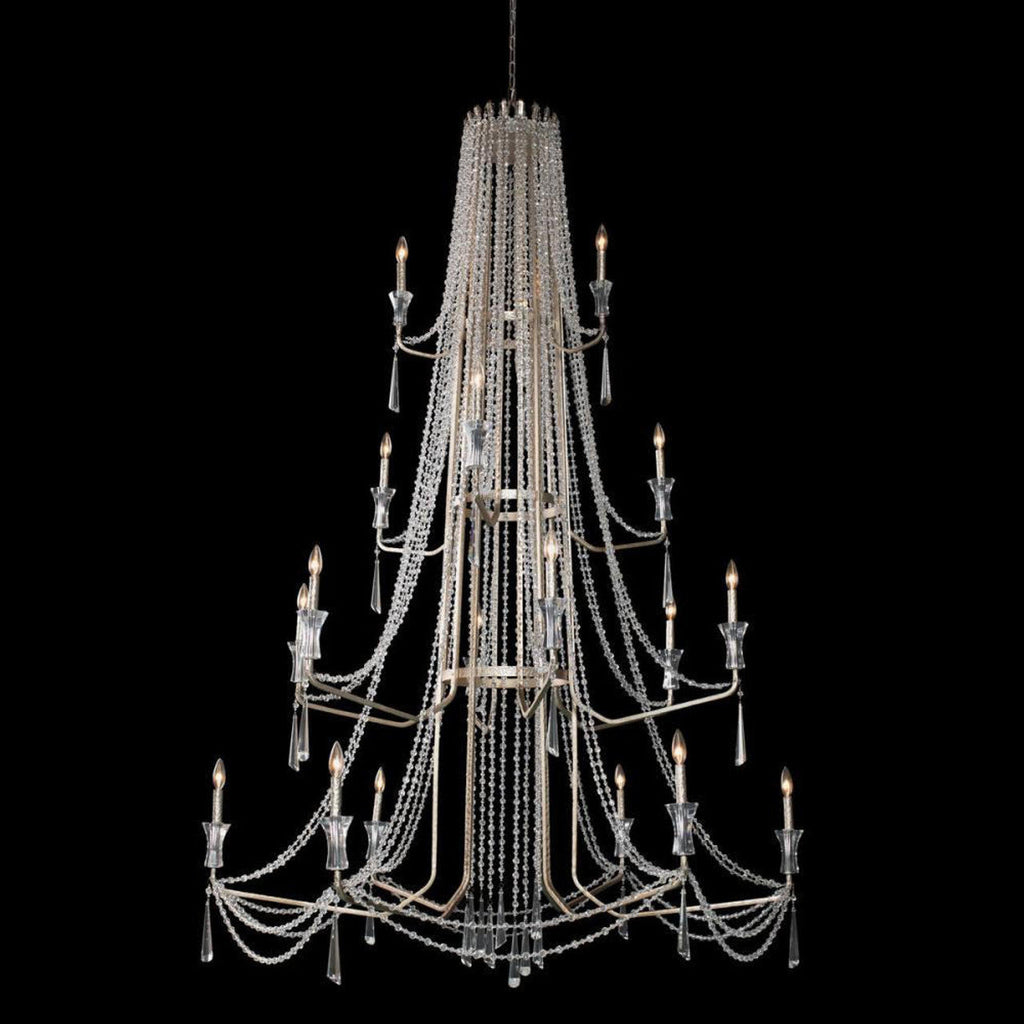 Silver Crystal Candle chandelier - Wren Nest for dining room view 3