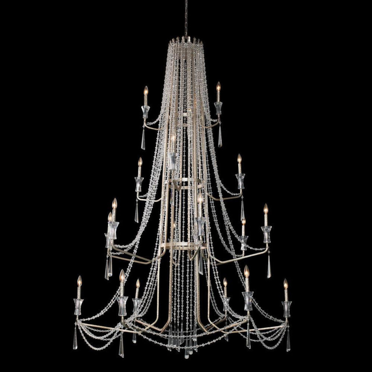 Silver Crystal Candle chandelier - Wren Nest for dining room view 3