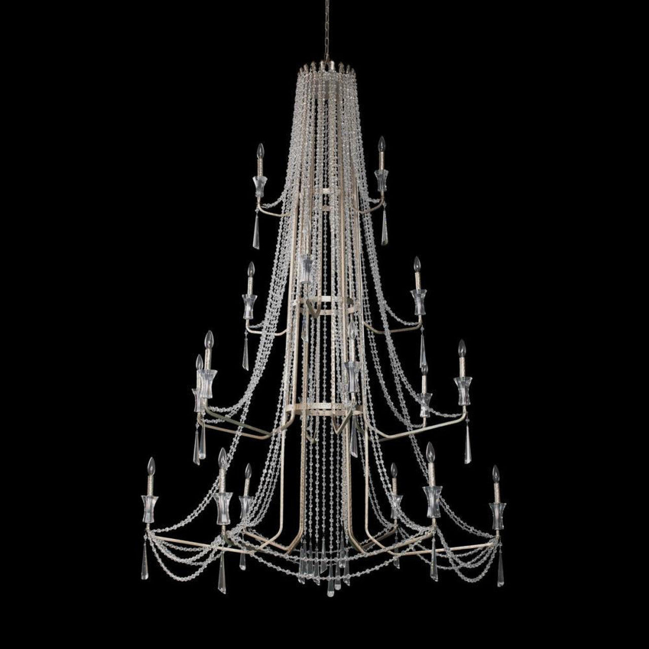 Silver Crystal Candle chandelier - Wren Nest for dining room view 2