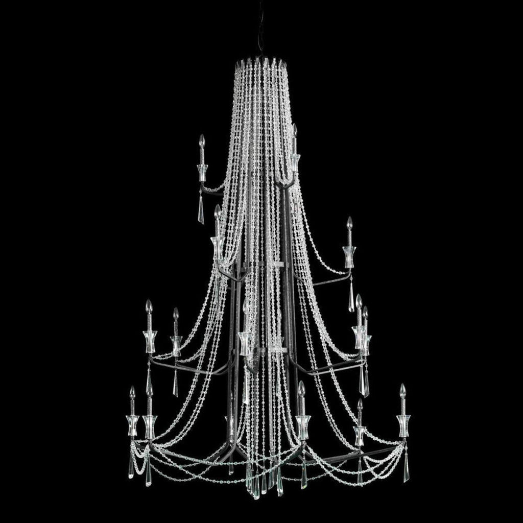 Black Crystal Tiered chandelier - Uma Nest for dining room view 1