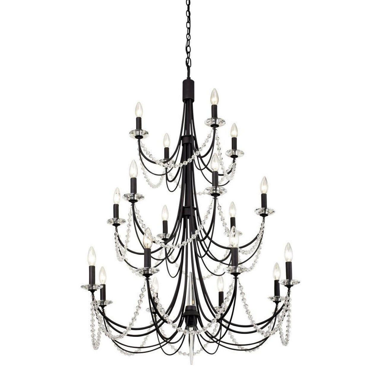 Silver Crystal Candle chandelier - Marlow Nest for dining room view 5