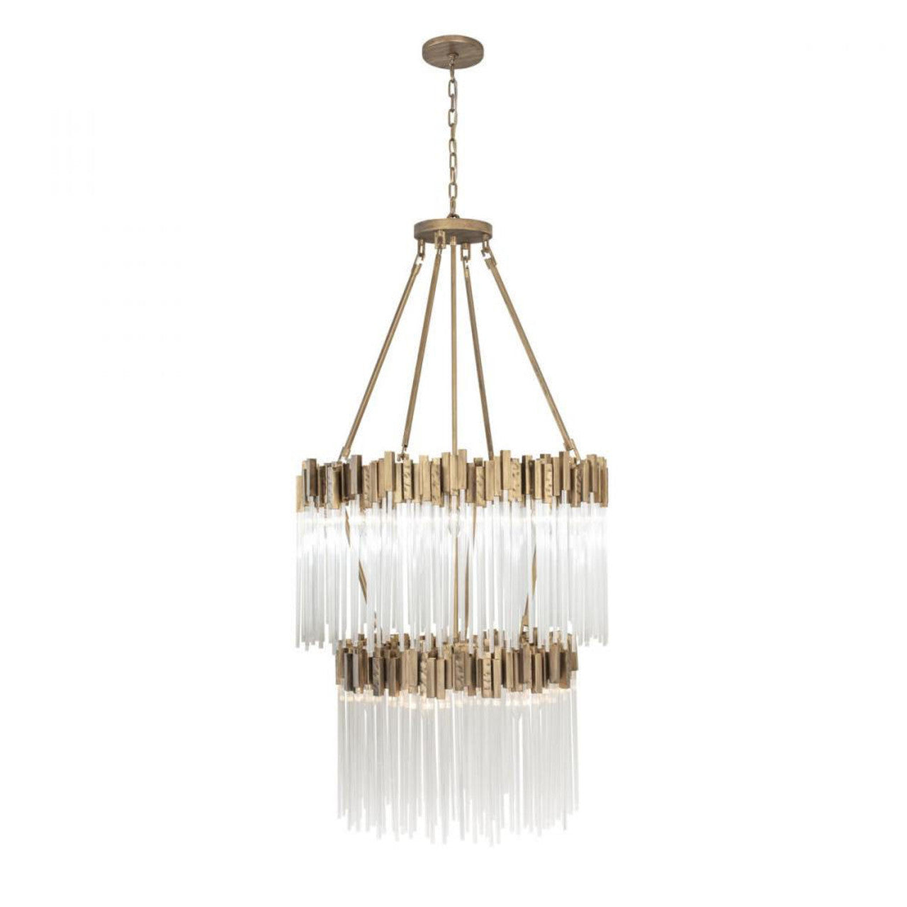 Gold Crystal Tiered chandelier - Briar Nest for dining room view 6