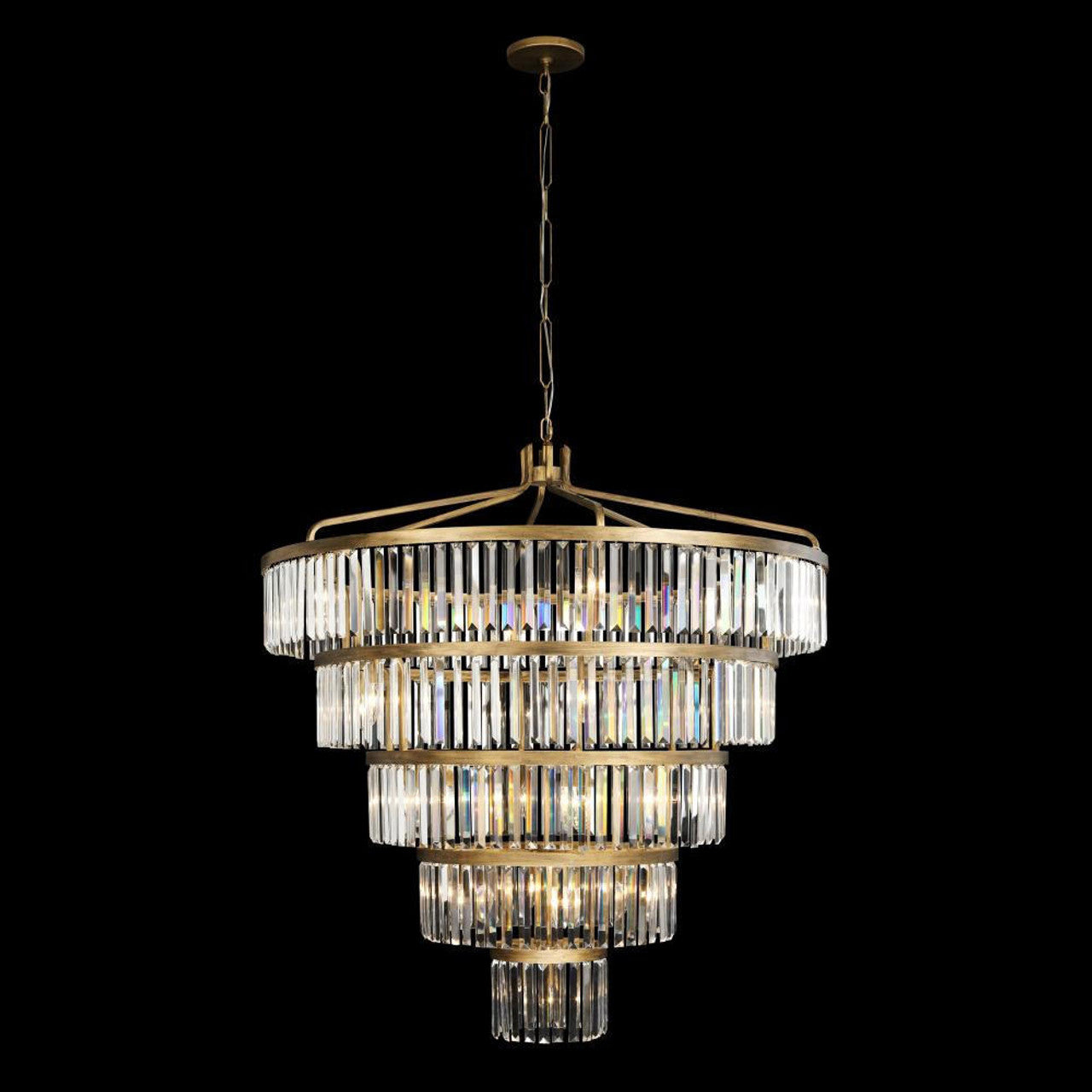 Gold Crystal Tiered chandelier - Avon Nest for dining room view 2