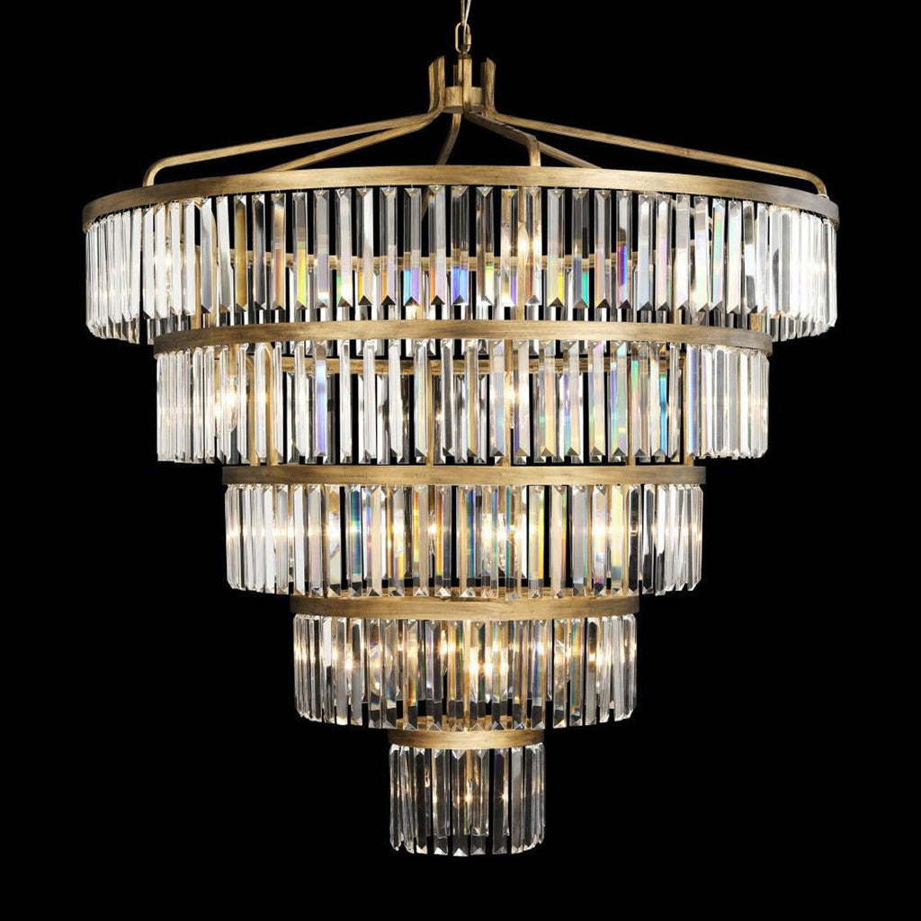 Gold Crystal Tiered chandelier - Avon Nest for dining room view 1