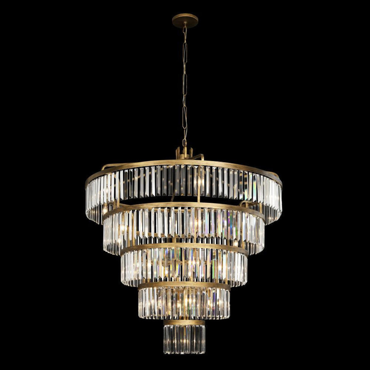 Gold Crystal Tiered chandelier - Avon Nest for dining room view 5