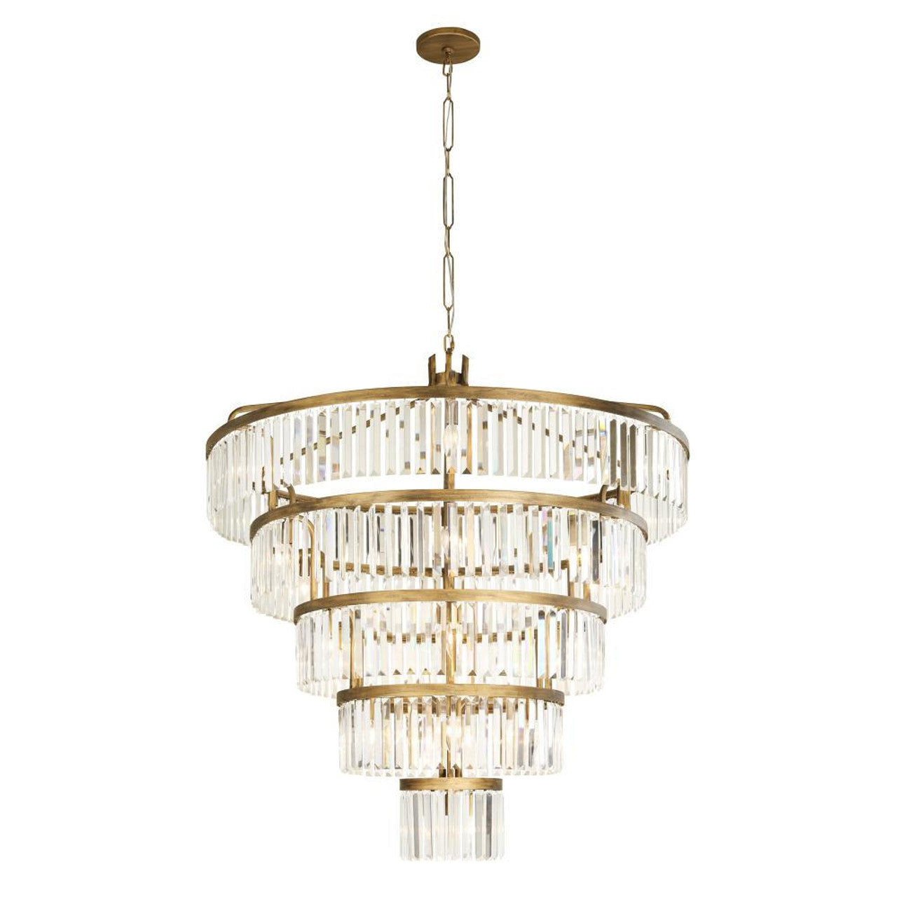 Gold Crystal Tiered chandelier - Avon Nest for dining room view 4