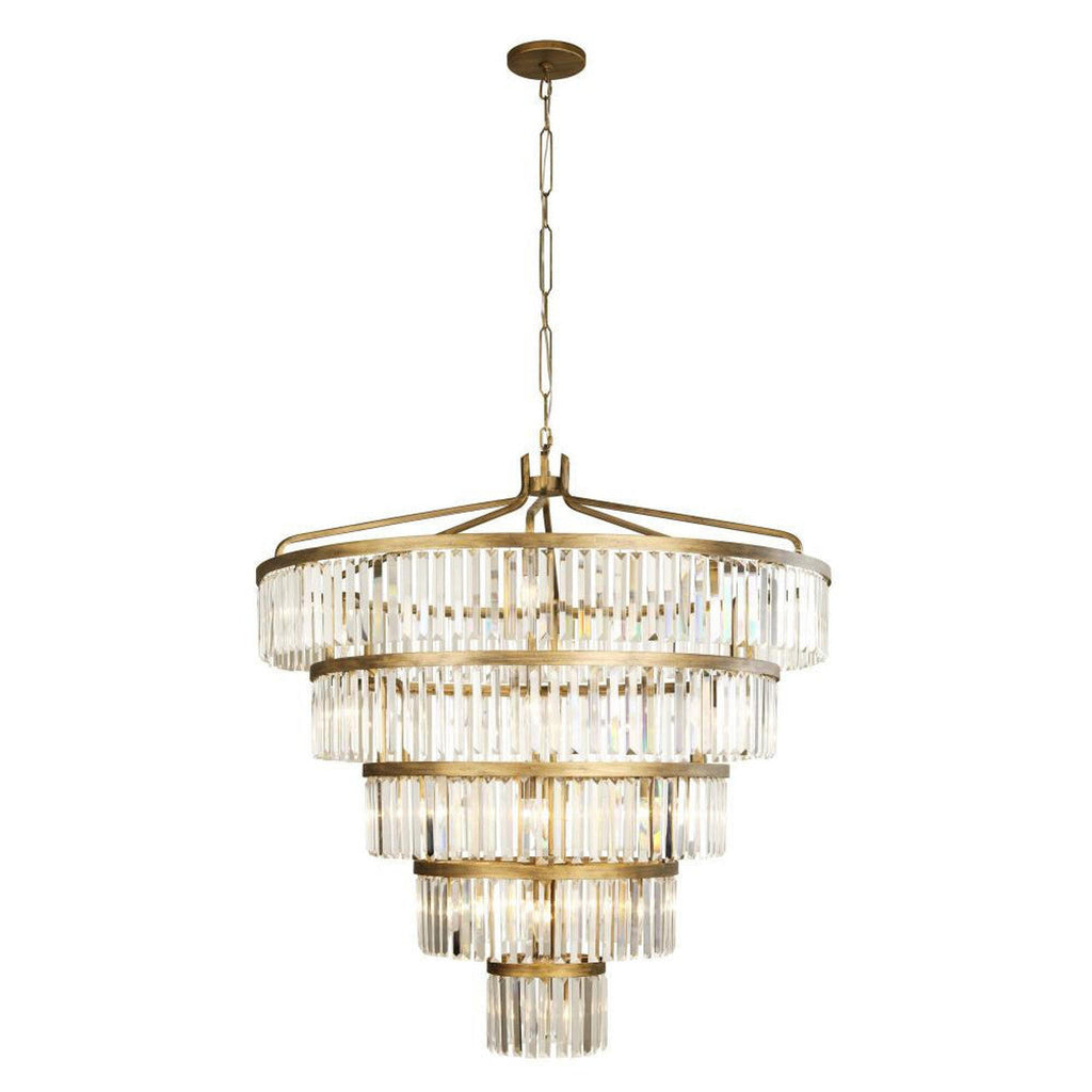 Gold Crystal Tiered chandelier - Avon Nest for dining room view 3