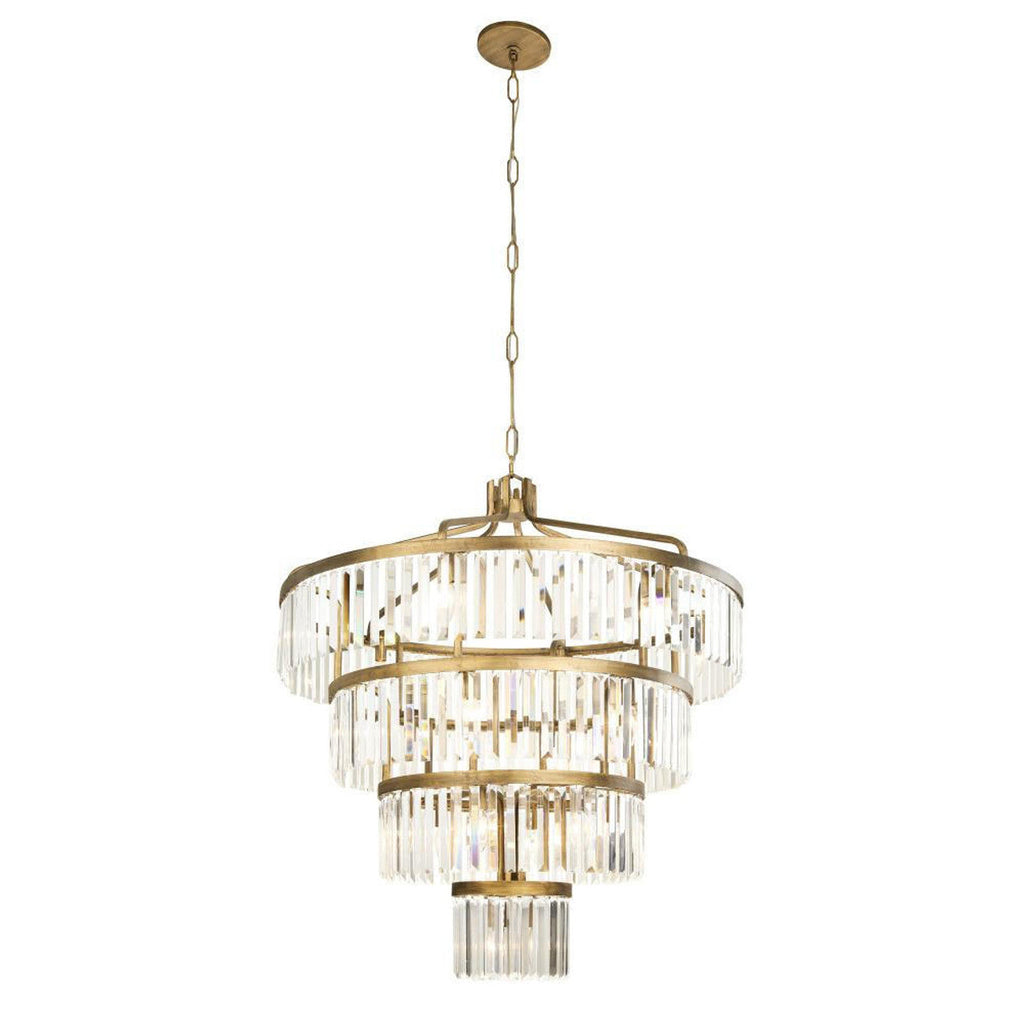 Gold Crystal Tiered chandelier - Briar Nest for dining room view 3
