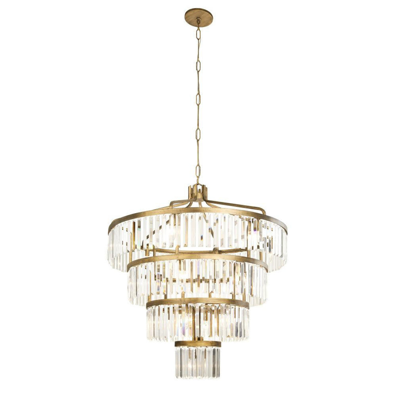 Gold Crystal Tiered chandelier - Briar Nest for dining room view 3