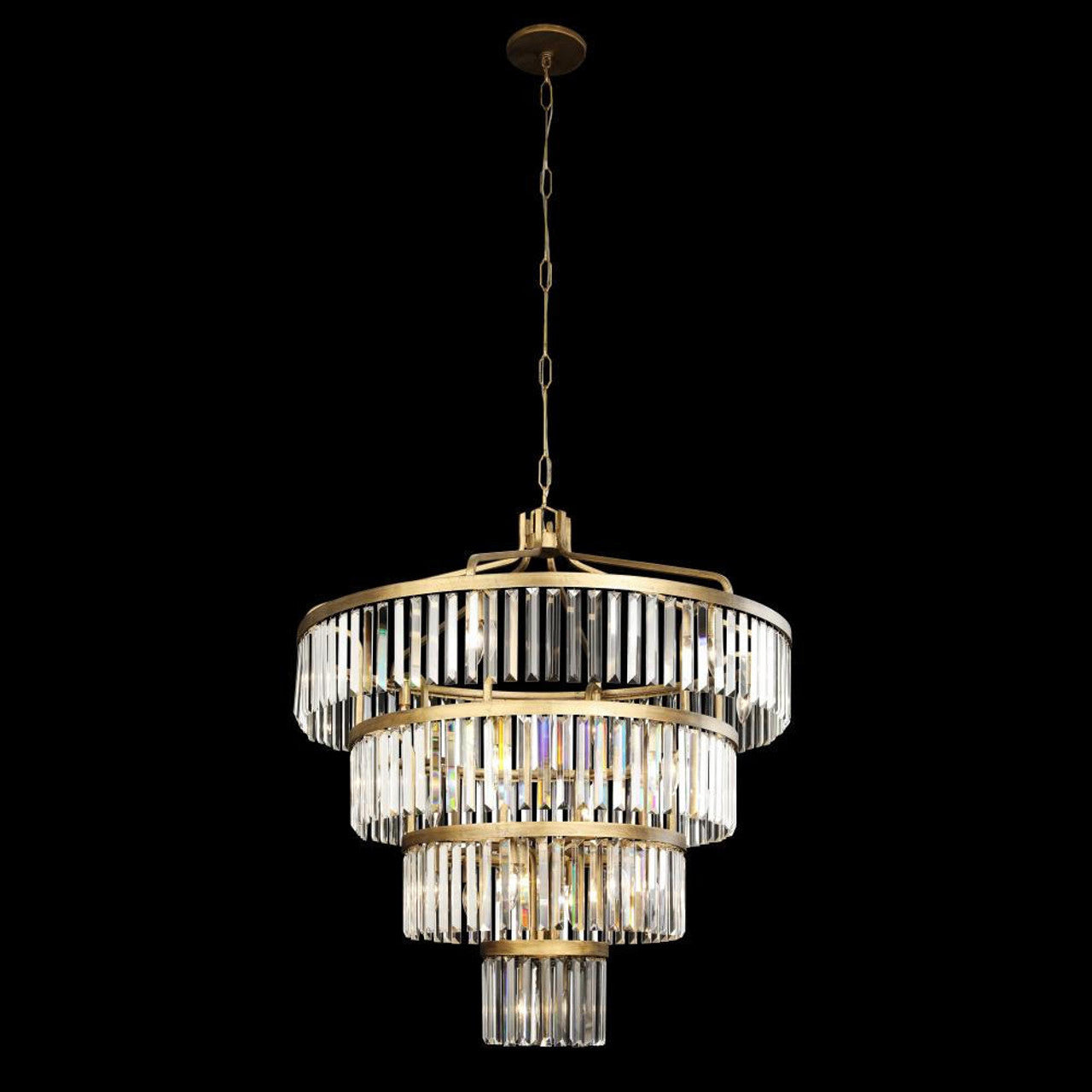 Gold Crystal Tiered chandelier - Briar Nest for dining room view 4