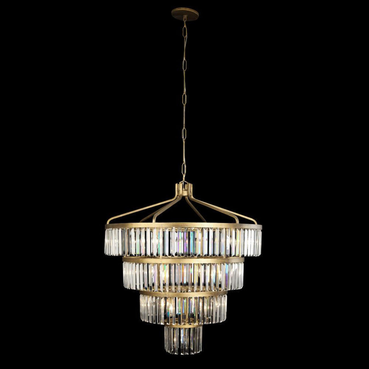 Gold Crystal Tiered chandelier - Briar Nest for dining room view 5