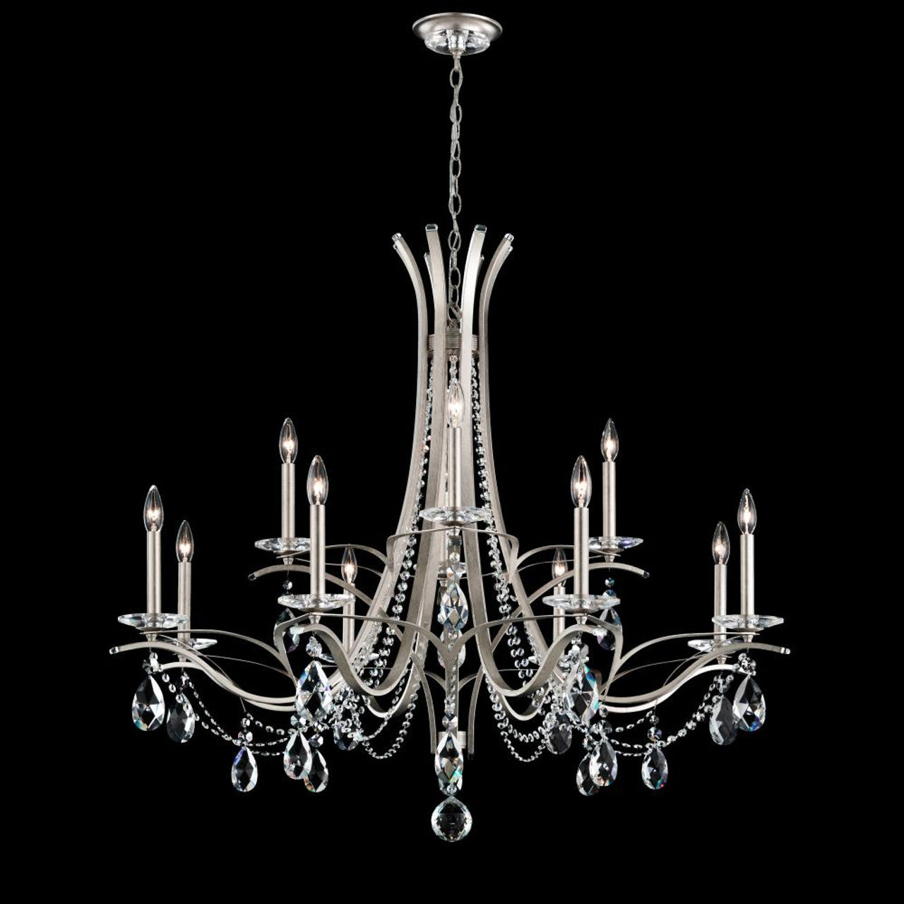 Clear Crystal Candle chandelier - Bexley Field for dining room view 1