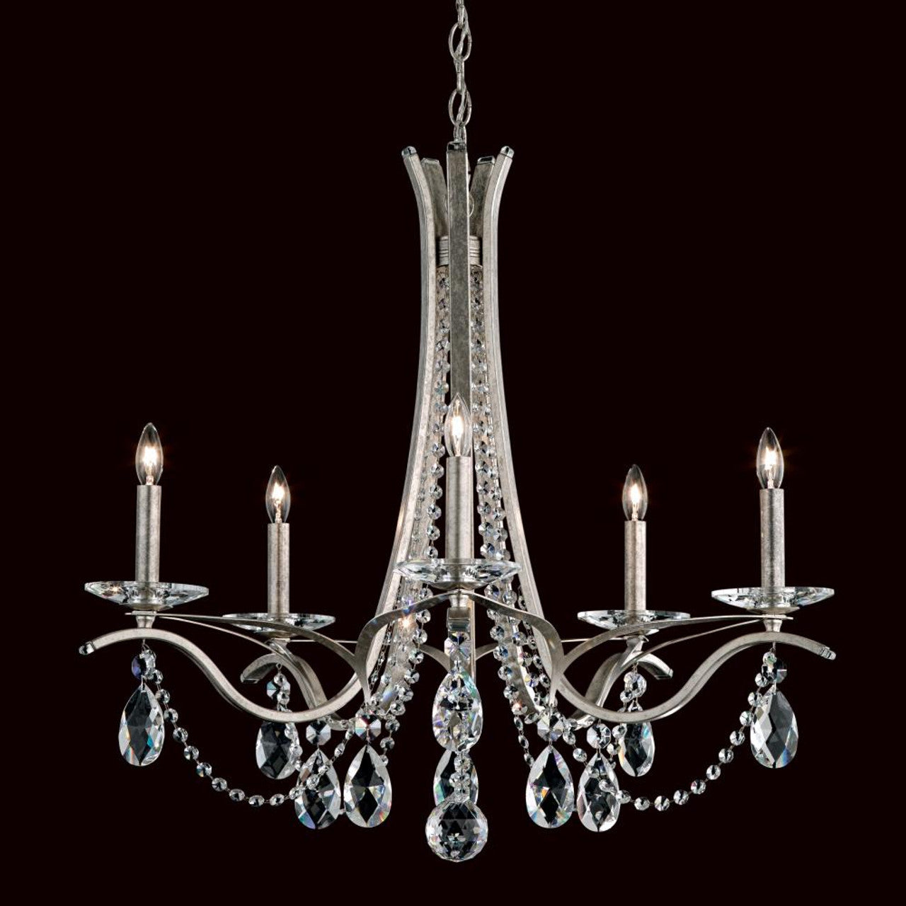Clear Crystal Candle chandelier - Winslow Field for dining room view 2
