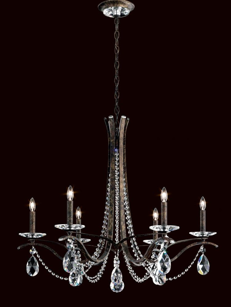 Century Chandelier, 8-Light, Antique Silver with Clear Heritage Crystal, 24"W (1707-48 17XW8M)