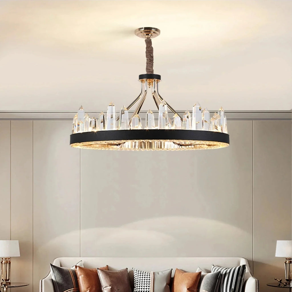 Clear Crystal Round chandelier - Ilona House for dining room view 2