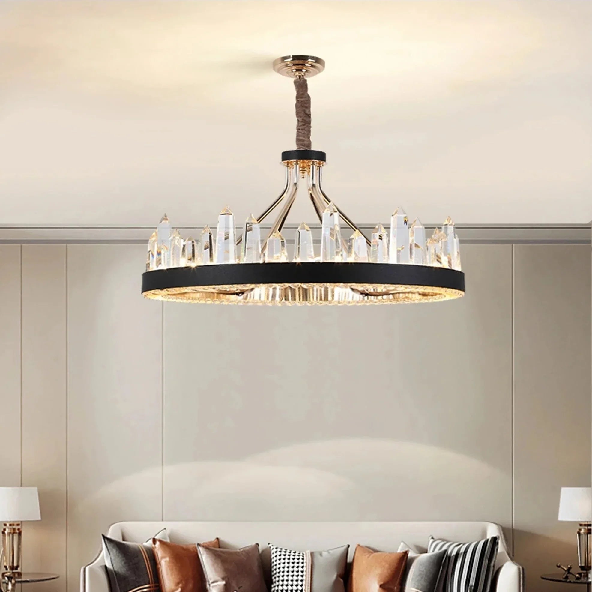 Clear Crystal Round chandelier - Ilona House for dining room view 2