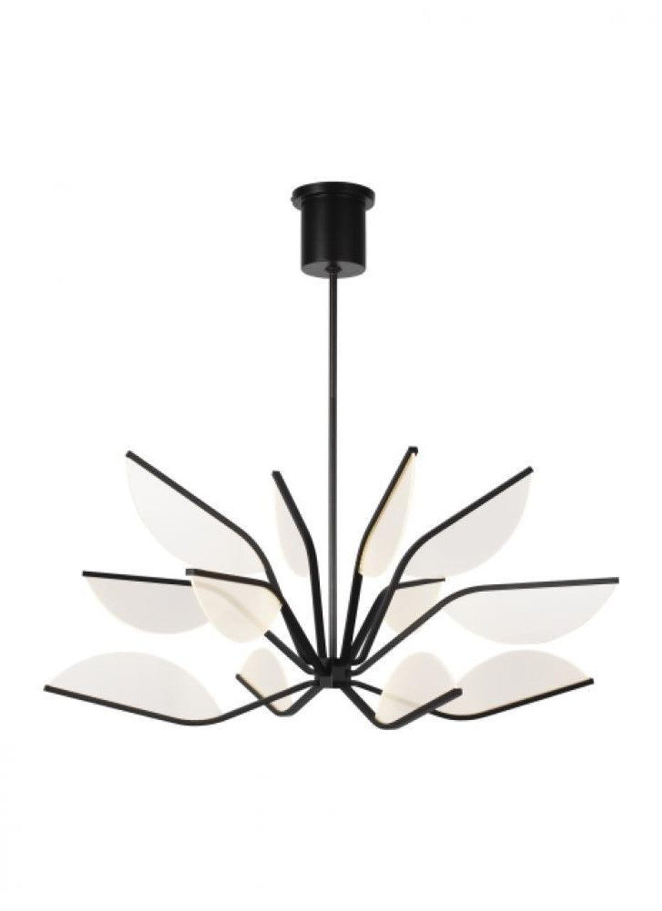 Matte Black Acrylic chandelier - Liora Arc for dining room view 4