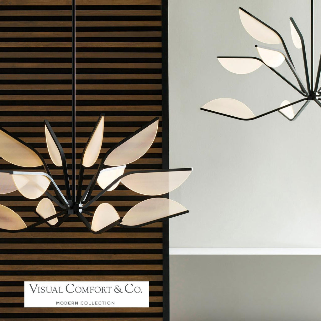 Matte Black Acrylic chandelier - Liora Arc for dining room view 2