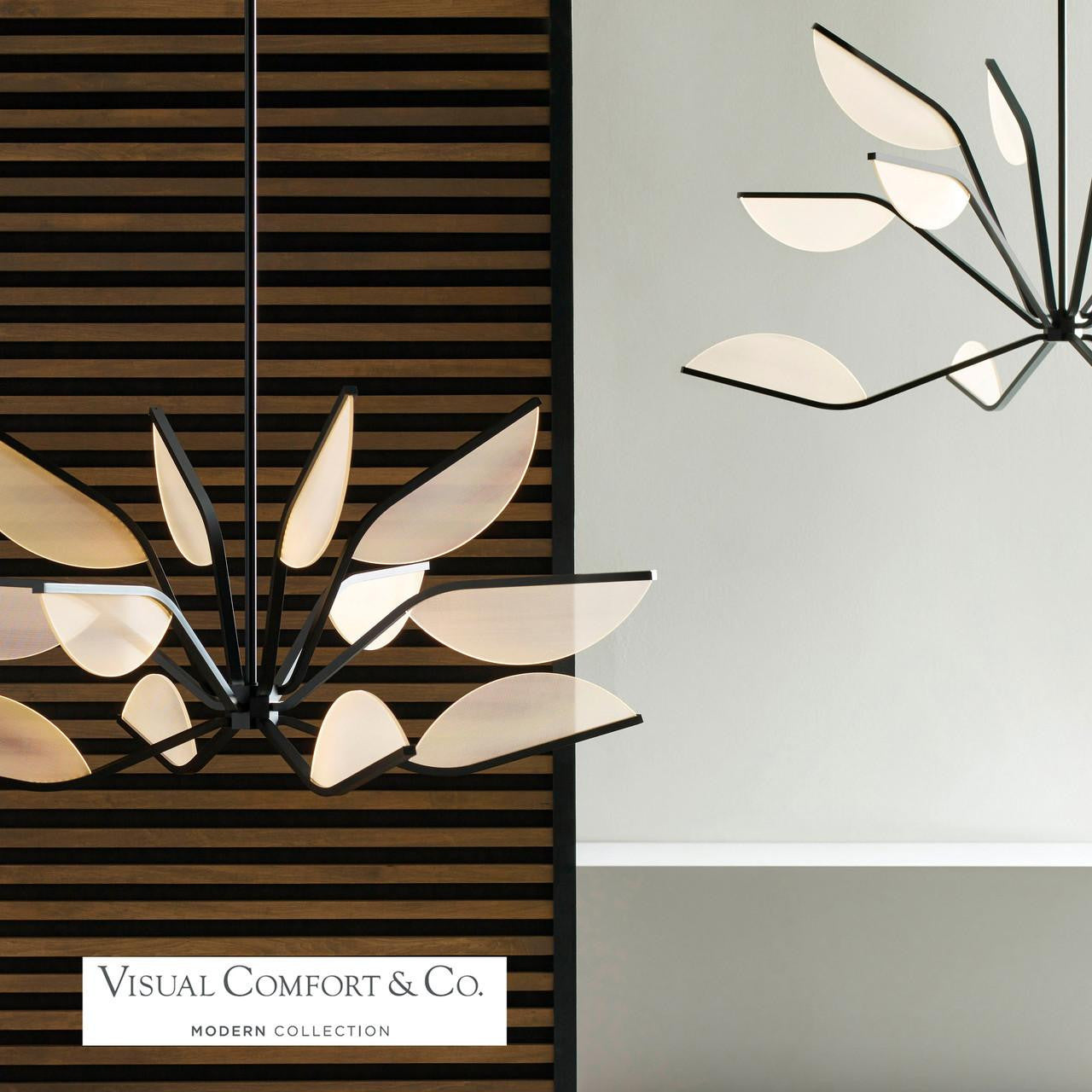 Matte Black Acrylic chandelier - Liora Arc for dining room view 2