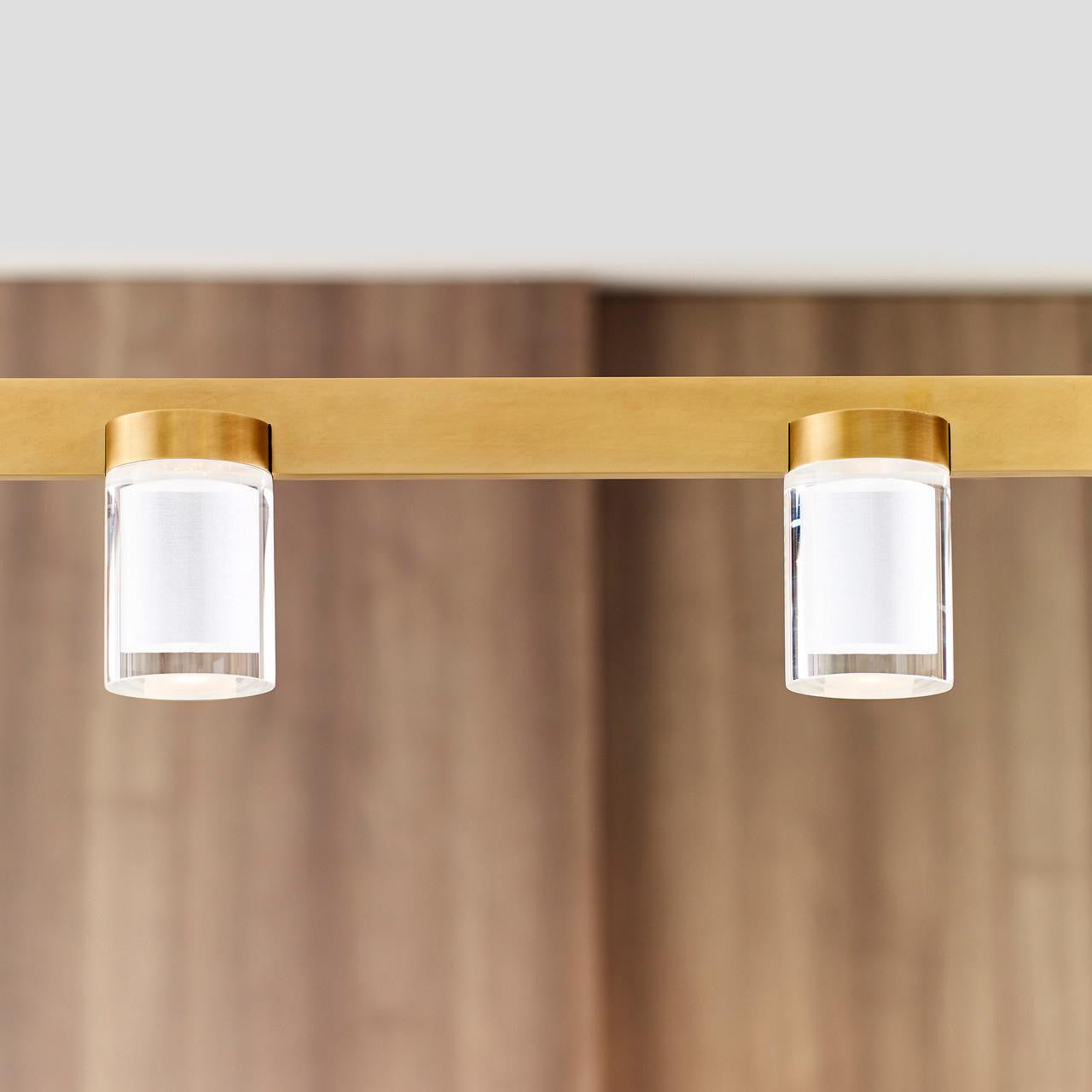 Cascadian Chandelier, 18-Light, Aged Gold Brass, Opal Glass Shade, 48"L (C75218AG 305XUVR)
