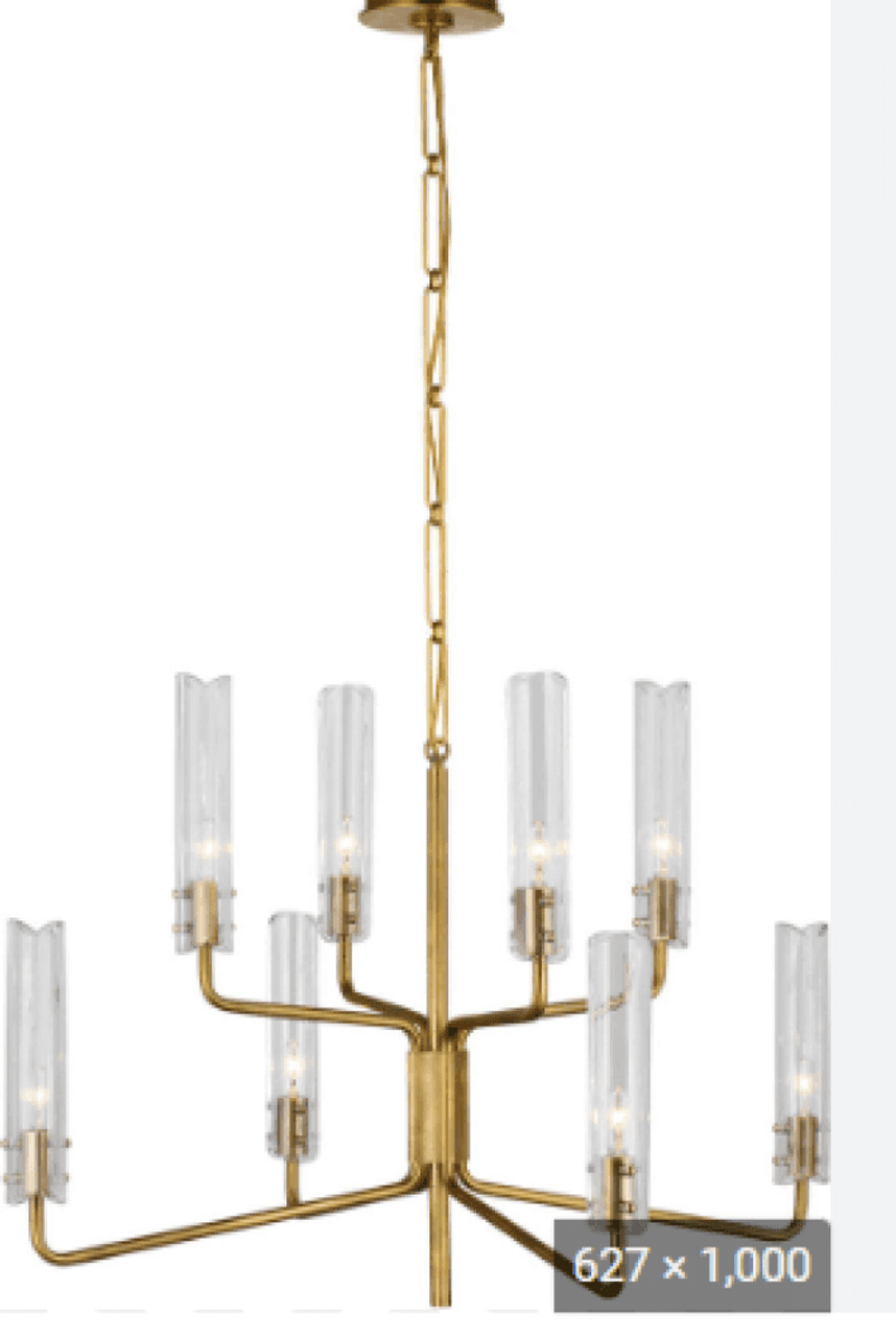 White Metal Candle chandelier - Marlow Trace for dining room view 10