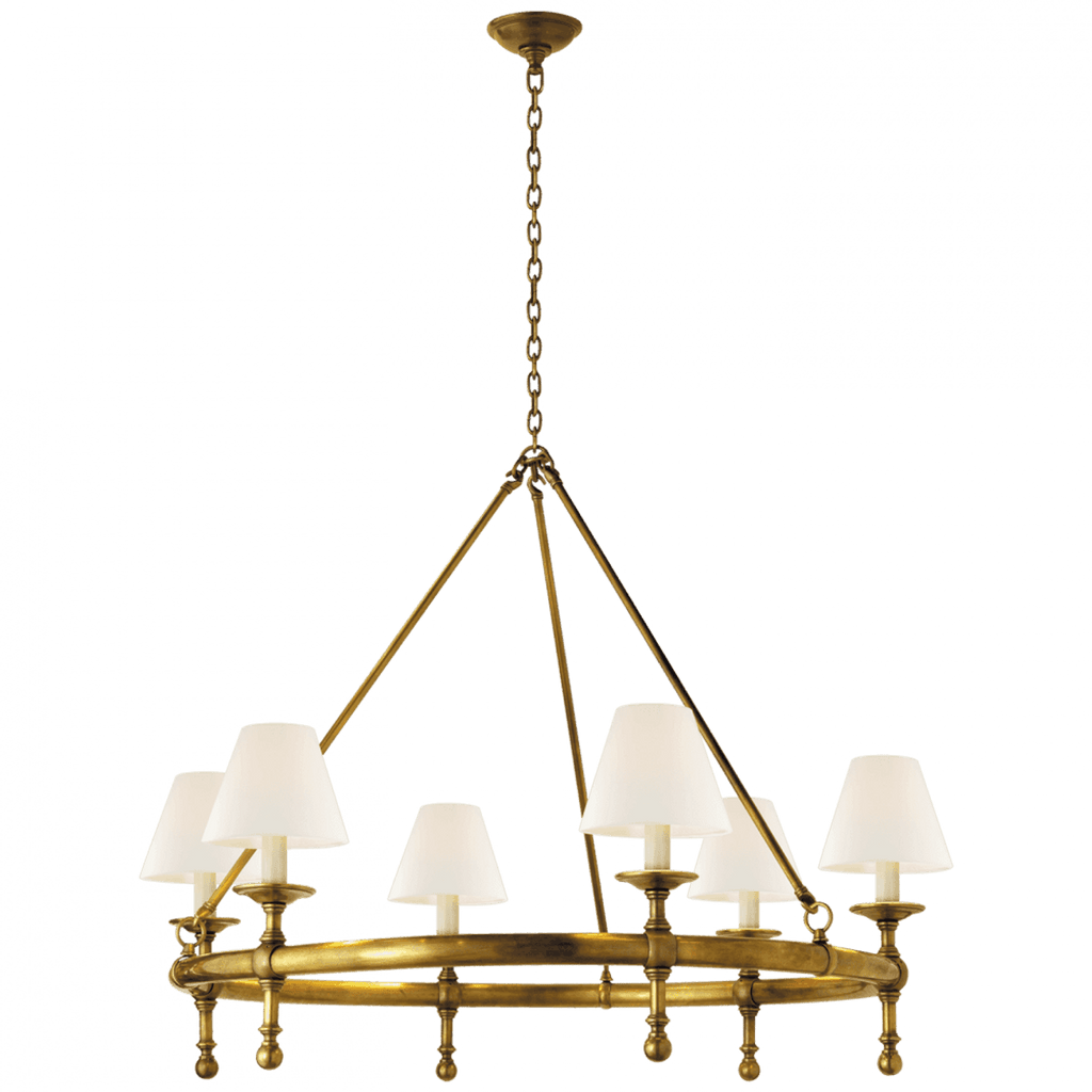 Satin Brass Brass chandelier - Viana Peak for dining room view 2