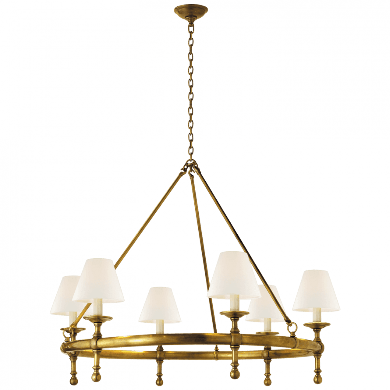 Satin Brass Brass chandelier - Viana Peak for dining room view 2