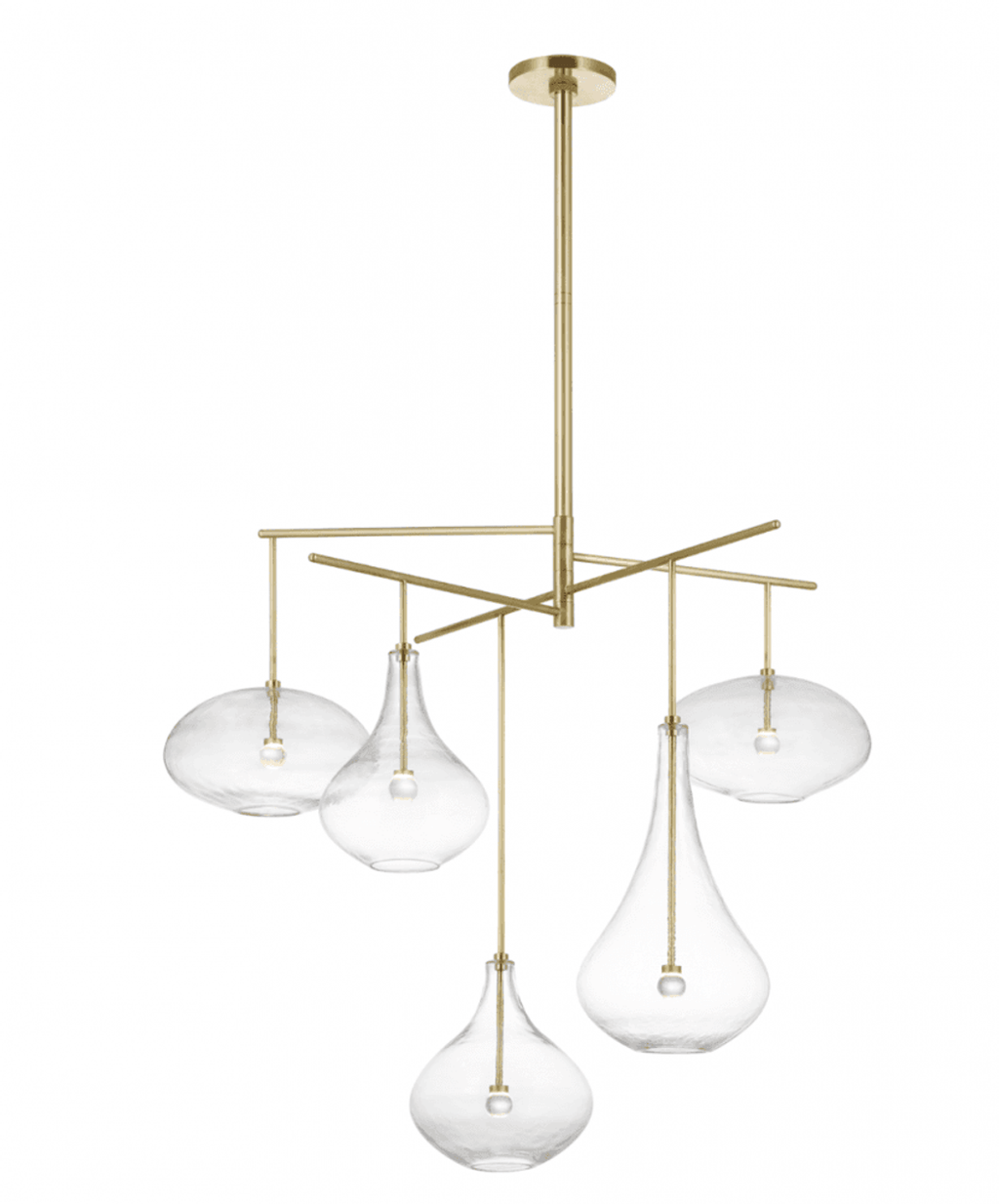 Gold Metal Candle chandelier - Orion Trace for dining room view 4