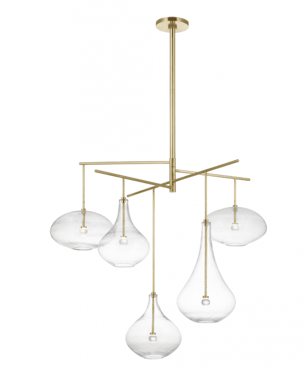 Gold Metal Candle chandelier - Orion Trace for dining room view 4
